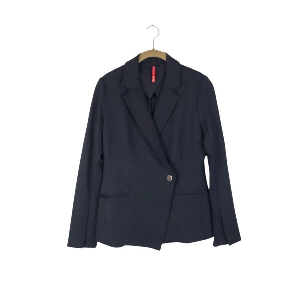 Spanx Perfect Asymmetrical Tailored Ponte Blazer Black Jacket 20773R Womens S
